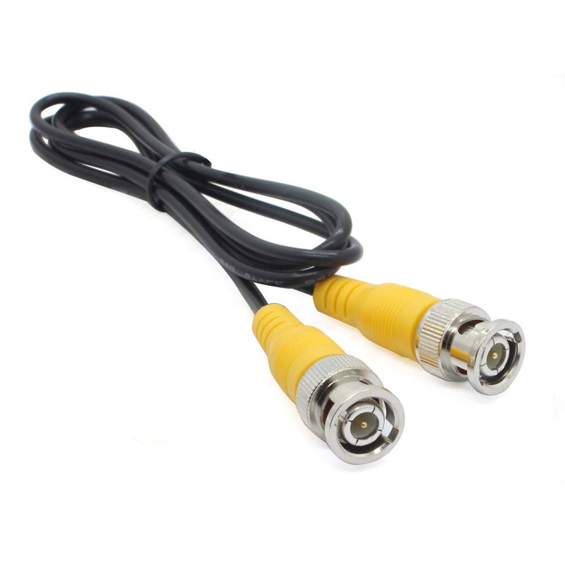 ANVISION 6-Pack Black 1m 3.3ft BNC Male to BNC Male Jumper Cable with Yellow Connector for CCTV DVR to TV System - Image 2